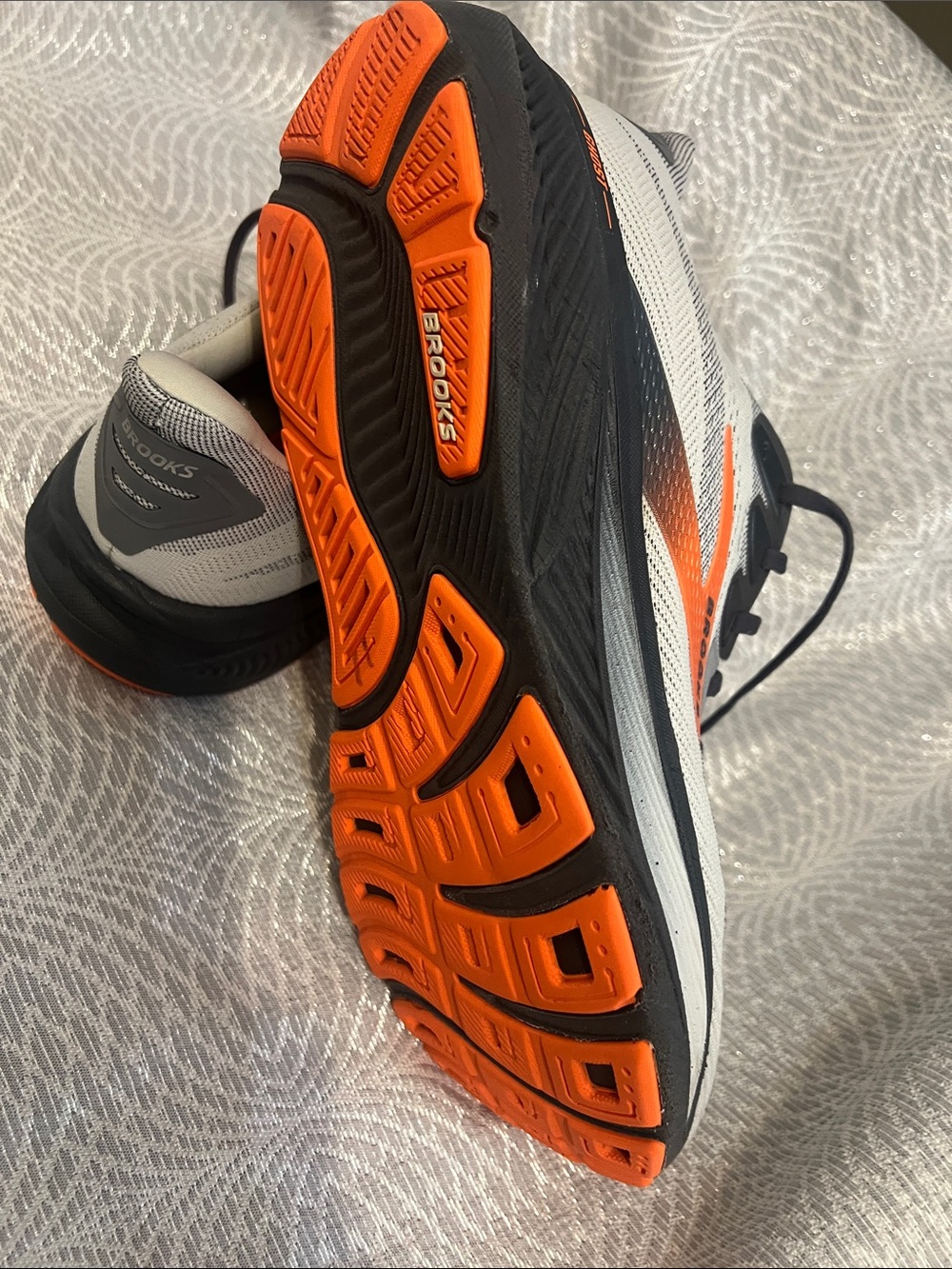 Brooks Gray Running Shoes with Orange Logo - Picture 6 of 11